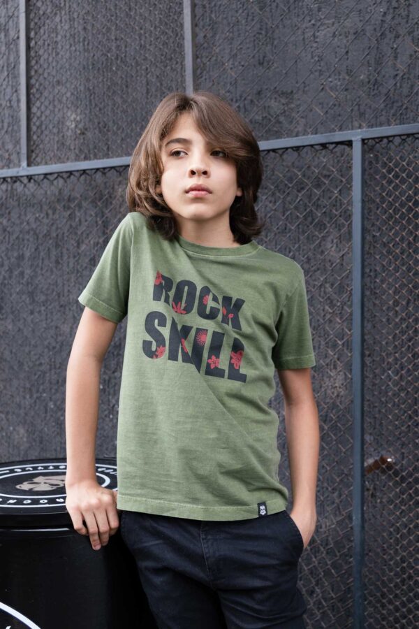 T-shirt Rockskill Flower Verde